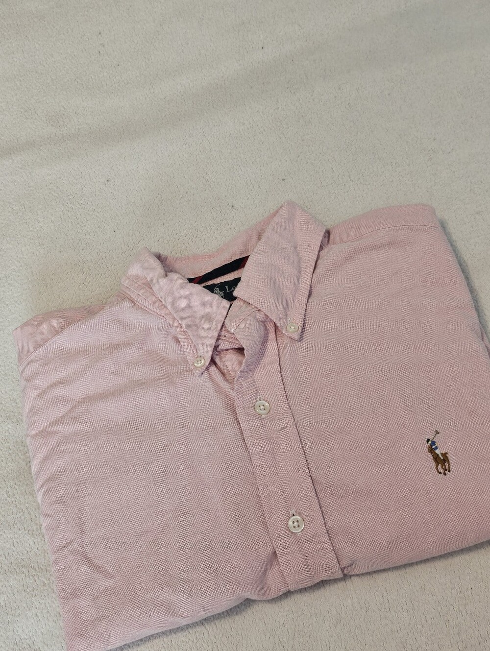 Ralph Lauren Mens Ls Button Down Pink Size M Euc Classic Fit Summer Casual Shirt